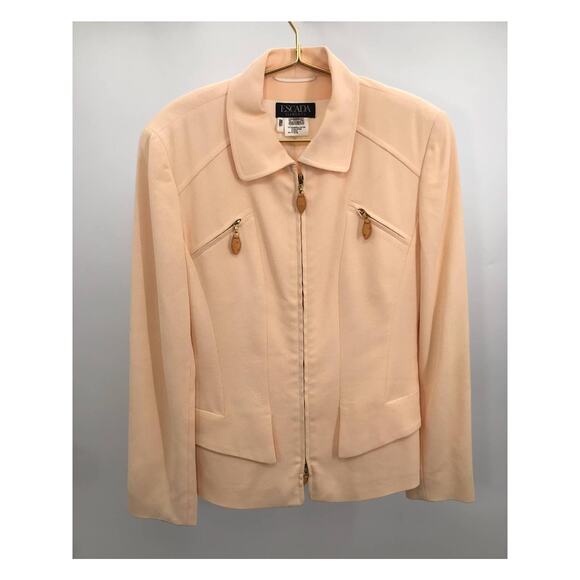 Escada Elements Peach Zip Front Blazer Size 36 - Picture 2 of 11